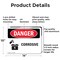 Signmission Corrosive Danger Sign, Aluminum, 14in W x 10in L, 2PK OS-2PACK-DS-A-1014-L-2003 - alternate 7